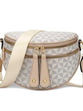 Vegan Leather Crossbody Sling Bag with Adjustable Strap, 10 x 3.5 x 7 Inches,